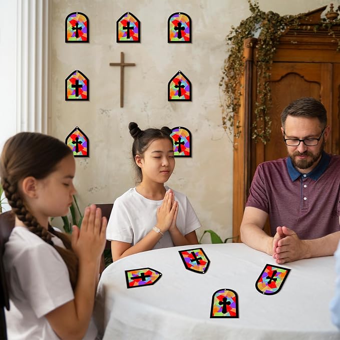 40PCS Sunday School VBS Crafts Bulk: Paper Cross Nativity Suncatchers, Jesus - Image 6
