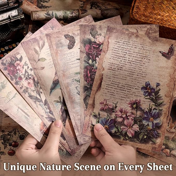 icceemee 160 Sheets of Nature Scrapbook Paper, journaling Scrapbook Supplies - Image 4