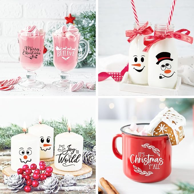 80pcs Snowman Face Stickers for Crafts Christmas Word Sticker Xmas Winter - Image 3