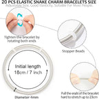 ZYEHXED 20 Pieces Snake Charm Bracelet, 4mm Expandable Charm Bangle Bracelets - Image 3