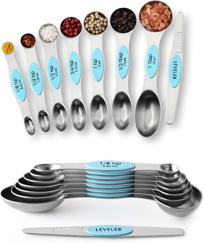 Spring Chef Stainless Steel Magnetic Measuring Spoons Set of 8 by SpringChef