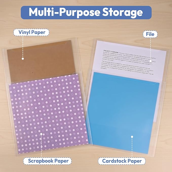 42 Pack 12x12 Scrapbook Paper Storage Organizer w/120 Label Stickers, Photos - Image 6