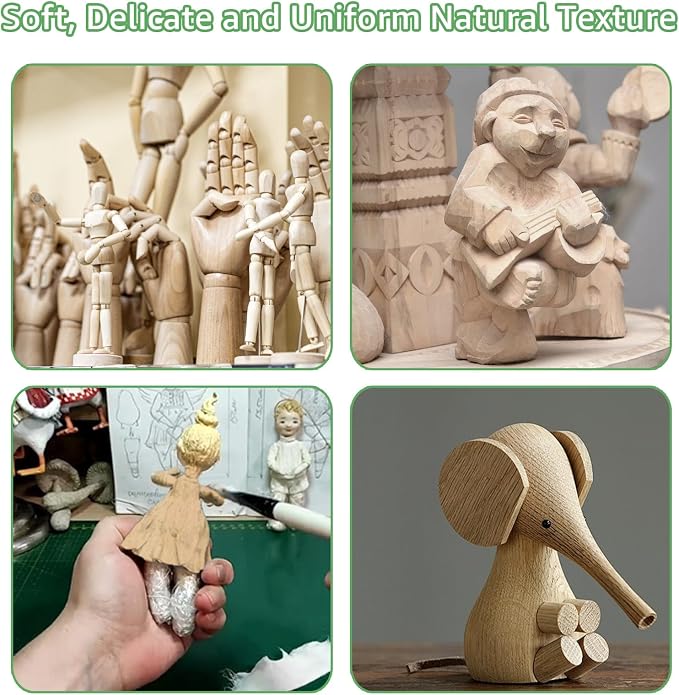 2 Pack Unfinished Basswood Carving Blocks, Christmas DIY Supplies - Image 7