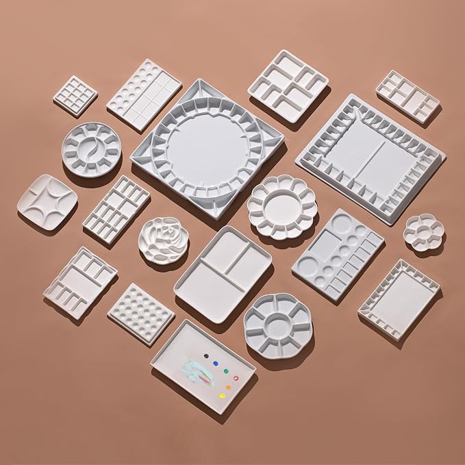MEEDEN Ceramic Tray Palette, Ceramic Artist Paint Palette, Porcelain Mixing Tray - Image 7