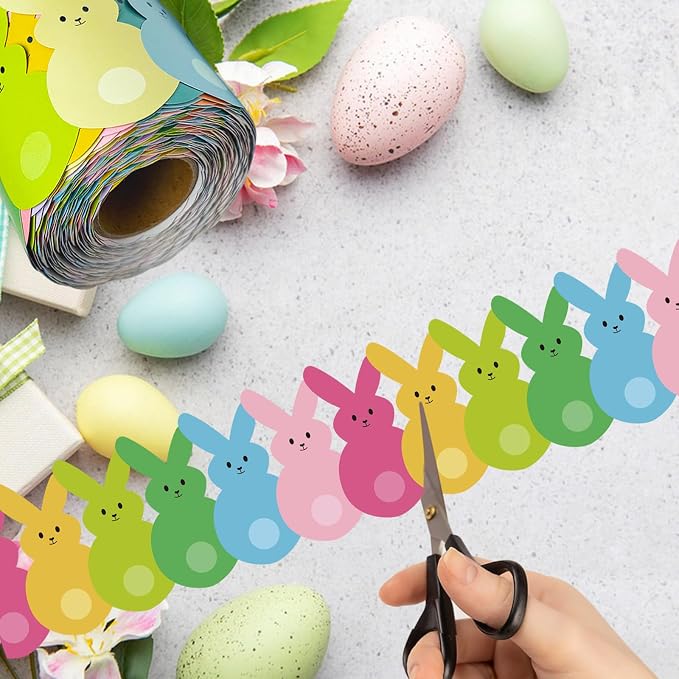69Ft Easter Bulletin Board Borders Bunny Die-Cut Border Trim - Image 3