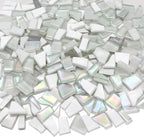 LITMIND 1.1LB White Mixed Irregular Glass Scraps Mosaic Tiles by LITMIND
