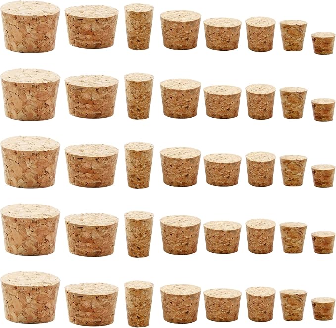 Uenhoy 40 Pcs Soft Wood Corks 8 Size, Wooden Tapered Cork Plugs Wine Bottle by Uenhoy