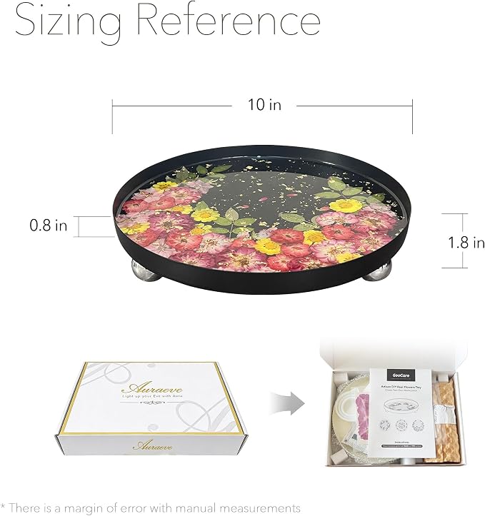 Auraeve All-in-One Craft Resin Tray Kit, 9.8" | Create Real Flower Tray - Image 4