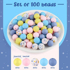 ASTARON 100 Pcs 15mm Silicone Beads - Image 2