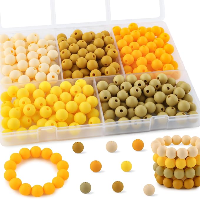 300Pcs Silicone Beads 9mm Mix Color, Bulk Silicone Beads 9mm by Kovict
