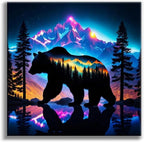 Offito Bear Diamond Art Kits for Adults, Forest Mountains Polar Bear Diamond by Offito