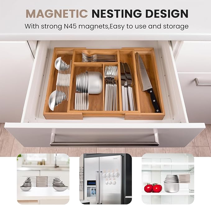Magnetic Measuring Cups and Spoons Set-Heavy Duty 304 Stainless Steel，Double - Image 5