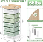 6 Drawer Rolling Cart for Craft Storage, Utility Drawer Organizer - Image 3