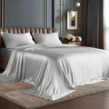 BEDELITE Satin Sheets Queen Size Bed Set, Luxury Soft Grey Silky Sheets by BEDELITE