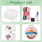 ERKOON Punch Needle Kit Adults Beginners, DIY Easy Landscapes Embroidery Set - Image 2