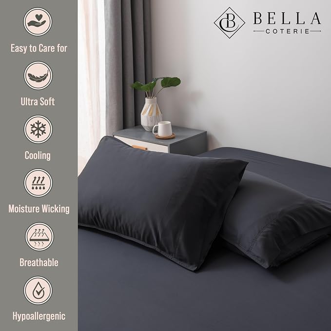 Bella Coterie | Luxury Bamboo Queen Size Pillowcase Set | 100% Organically - Image 2