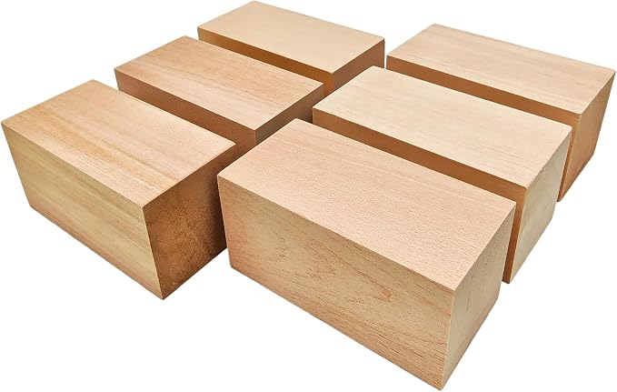 6Pcs Unfinished Basswood Blocks-2x2x4 Inch Rectangular Linden Wood Blocks - Image 6