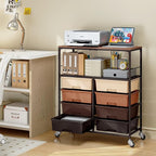 Rolling Cart with 8 Drawers, Storage Drawer Cart with Wooden Tabletop, Lockable - Image 8