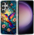 for Samsung Galaxy S25 Ultra Case, Stained Glass Hummingbird Pattern Glossy 2 by Teonvpu
