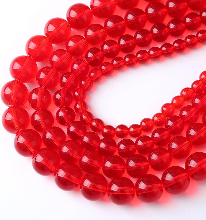 120PCS 6mm Garnet Red Glass Crystal Beads - Image 3