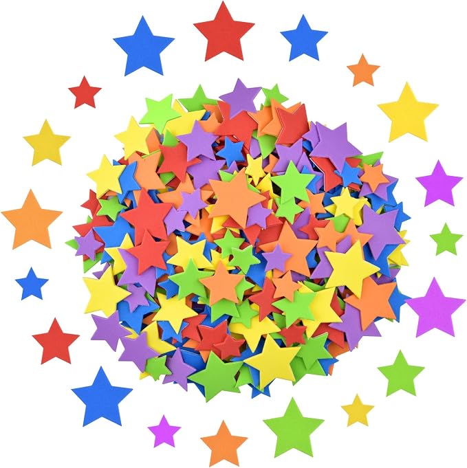 Coopay Star Foam Stickers Self-Adhesive Star Stickers Assorted Colors - Image 2