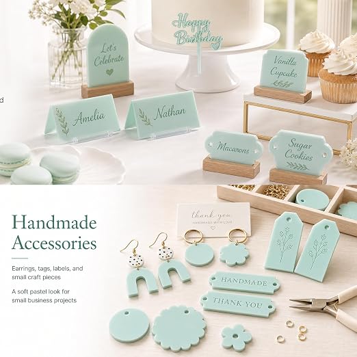 Macaron Pastel Cast Acrylic Sheets 12x12 1/8" | Dual finish matte & glossy cast - Image 4