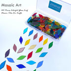LITMIND 120 Pieces Assorted Colors Transparent Mosaic Glass Petals & Leaves - Image 2