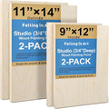 Falling in Art Unfinished Birch Wood Canvas Panels Kit, 4 Pack of 2 Sizes by FallinginArt
