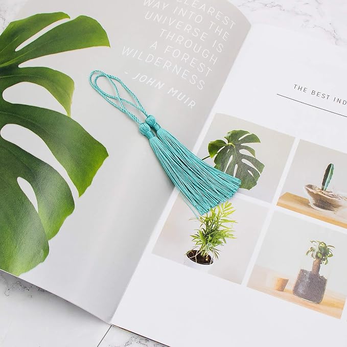 VAPKER 100 Pieces Turquoise Color 13cm/5-Inch Silky Handmade Soft Tassels Floss - Image 3