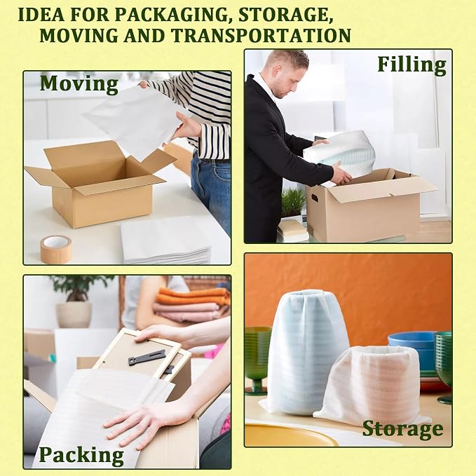 200PCS Cushion Foam Pouches, Moving Packaging Supplies - Image 6