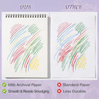 Prudiut Sketch Book 4 Pack 8.5x11 Inch Violet Spiral Bound Sketch Pad - Image 3