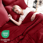 CozyLux Queen Comforter Set Dark Red, 7 Pieces Bed in a Bag, All Season Bedding - Image 3