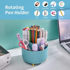 Marbrasse Desk Organizer, 360-Degree Rotating Pen Holder, Desk Organizers and - Image 3
