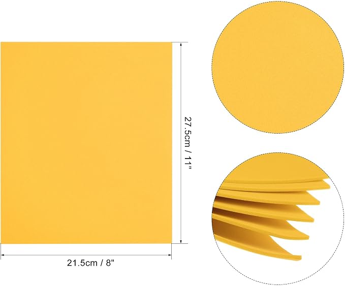 uxcell Yellow EVA Foam Sheets 11 x 8 inch 1.7mm Thickness - Image 2