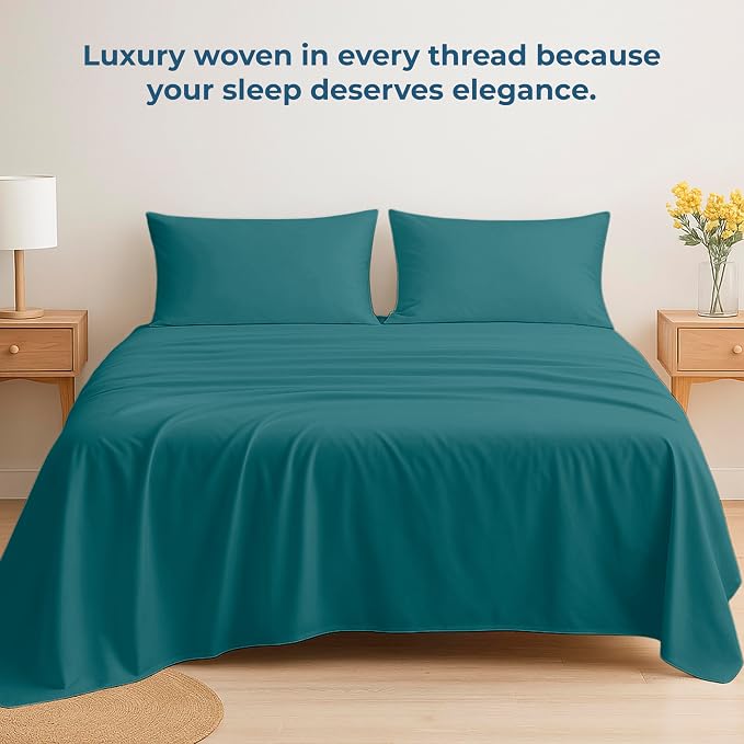 Royale Linens 100% Organic Cotton Twin XL Flat Sheet Only - Image 6