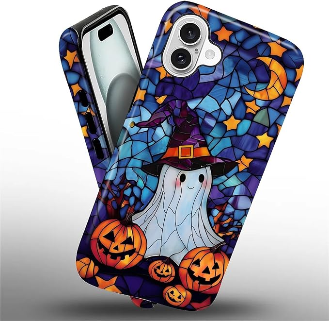 Case for iPhone 16, Scratch Resistant Hybrid Double Layer Hard Shell，Halloween - Image 4
