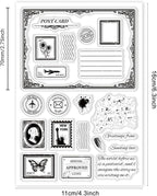 GLOBLELAND Postcard Border Edge Silicone Clear Stamp Postmark Transparent - Image 6