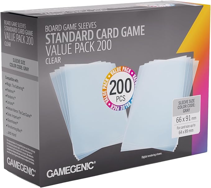 Gamegenic Prime Sleeves Standard Card Game-Size Value Pack 200 | 100 Microns by Gamegenic