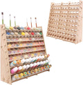 Extra Large Wooden 9-Tiers 99 Bottles' Capacity Wooden Paint Organizer & Paint by ARFETIGO