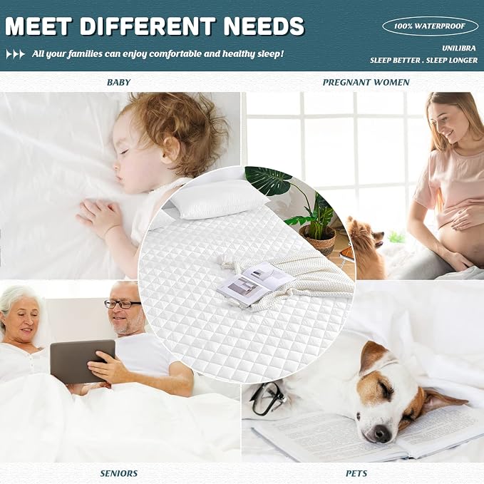 UNILIBRA Twin Mattress Cover Waterproof, Deep Pocket Mattress Pad Protector - Image 5