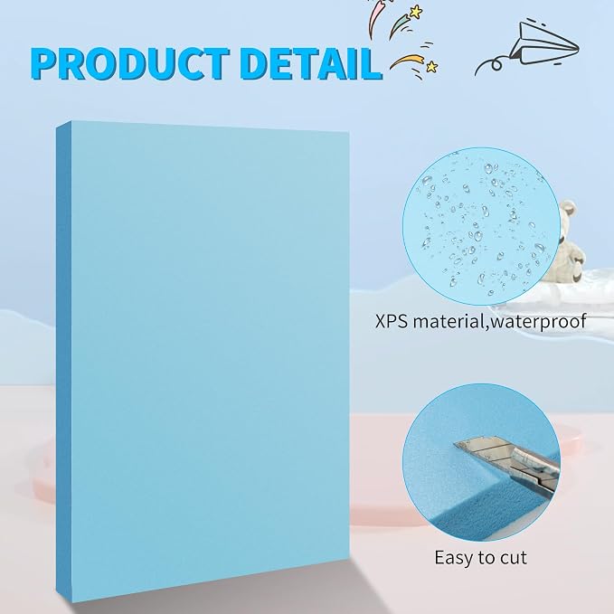 Blue 13 Pack 12x7.5x0.5 inch Foam Sheets 0.5 Inch Thick | Polystyrene - Image 3