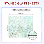 PATIKIL 4 x 4 Inch Transparent Stained Glass Sheets, 2 Sheets Mosaic Glass - Image 2