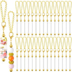 30 PCS Beadable Keychain Bars Bulk, Metal Blank Keychain Bars by FDKYOEK
