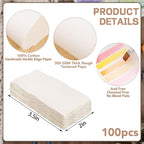 100 Sheets Watercolor Paper 2 x 3.5inch, 300 GSM Deckled Edge Paper - Image 2