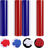 HTVSTD Red Blue White Puff HTV Heat Transfer Vinyl 6pcs 12×10in | Vivid Color by CraftingEveryday