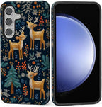Case for Samsung Galaxy S25 FE, Cute Christmas Reindeer Design Hybrid Dual by Kapadiy