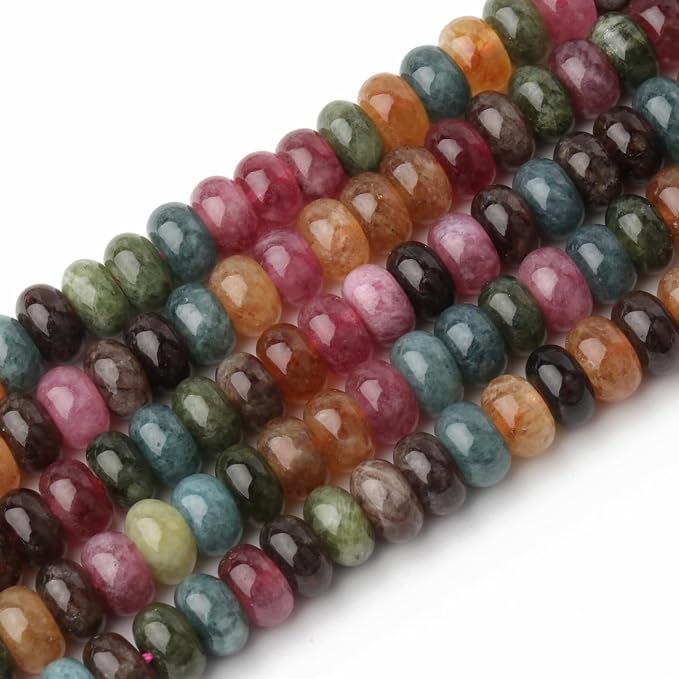 Songxi 5x8mm Dark Tourmaline Rondelle Beads, Gemstone - Image 5