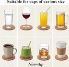 Tebery 20 Pack Cork Coasters Round, 3.9" Bar Coasters - Image 4