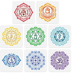 8Pcs Chakras Yoga Stencils for Painting, 5.9"x5.9" Reusable Mandala Stencil by Doodlream