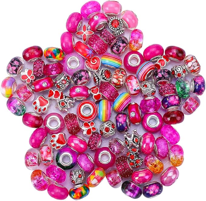 European Large Hole Spacer Charm Beads by VICTLOV